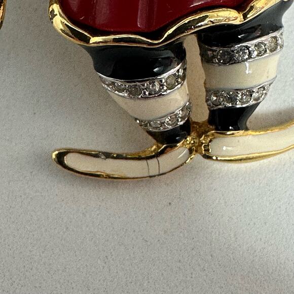 Kenneth Jay Lane Vintage Clown Brooch Pin KJL Enamel Tipping Hat Tipsy Whimsical - Picture 7 of 9